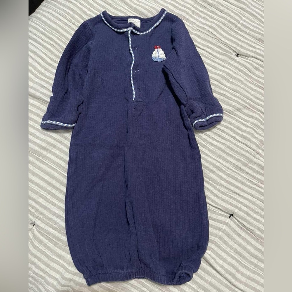 Starting Out Blue Kids Nightgown with Embroidery